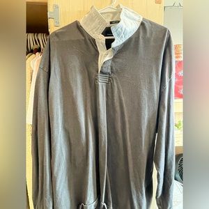 Gray Abercrombie & Fitch Collared Sweatshirt (XL)